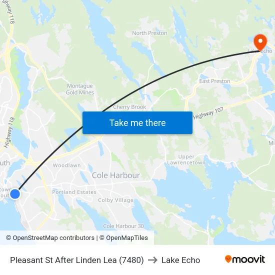 Pleasant St After Linden Lea (7480) to Lake Echo map