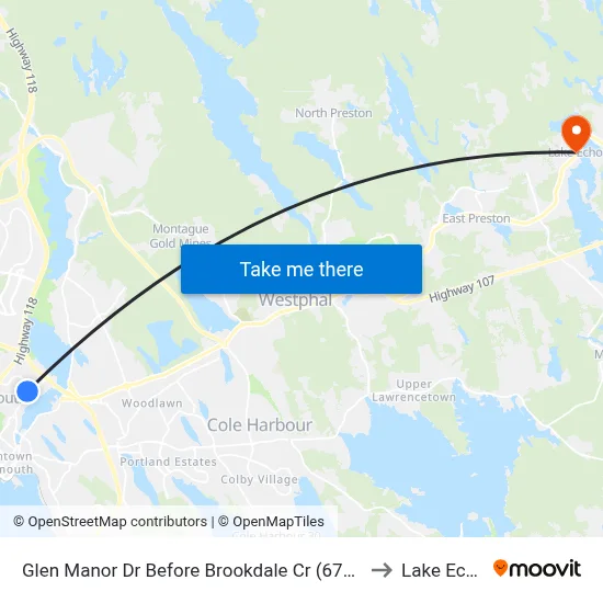 Glen Manor Dr Before Brookdale Cr (6736) to Lake Echo map