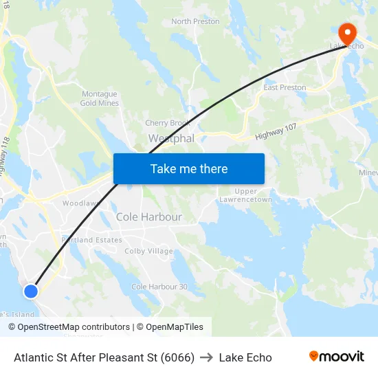 Atlantic St After Pleasant St (6066) to Lake Echo map