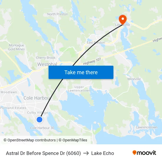 Astral Dr Before Spence Dr (6060) to Lake Echo map
