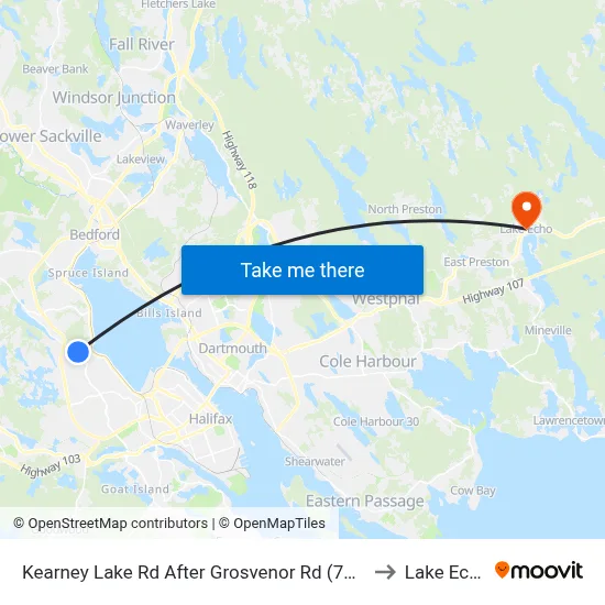 Kearney Lake Rd After Grosvenor Rd (7019) to Lake Echo map