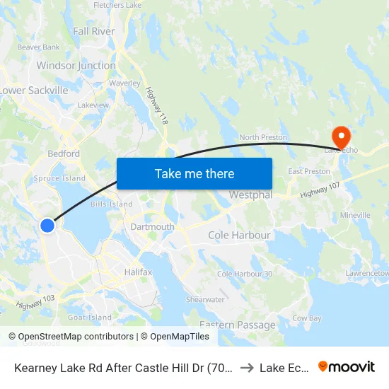Kearney Lake Rd After Castle Hill Dr (7016) to Lake Echo map