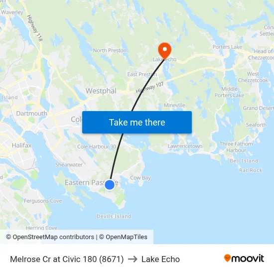 Melrose Cr at Civic 180 (8671) to Lake Echo map