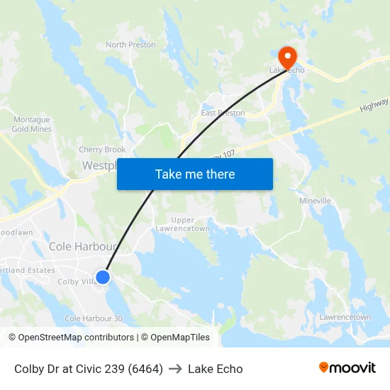 Colby Dr at Civic 239 (6464) to Lake Echo map