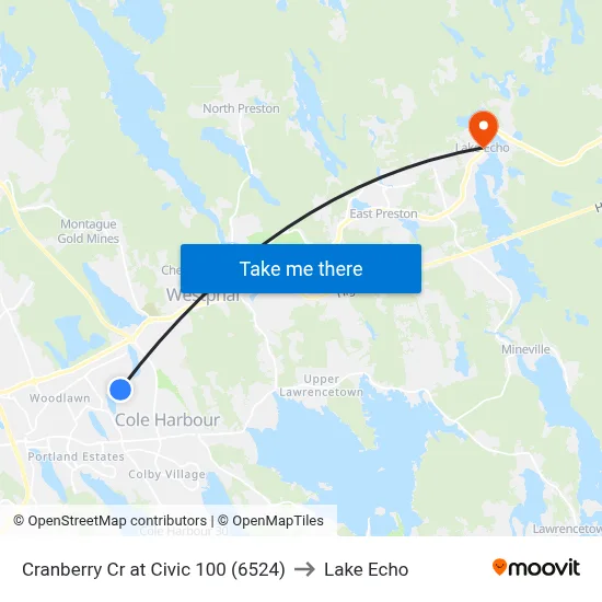 Cranberry Cr at Civic 100 (6524) to Lake Echo map