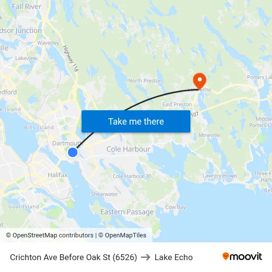 Crichton Ave Before Oak St (6526) to Lake Echo map