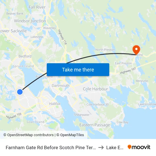 Farnham Gate Rd Before Scotch Pine Terr (6655) to Lake Echo map
