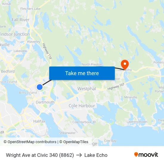 Wright Ave at Civic 340 (8862) to Lake Echo map