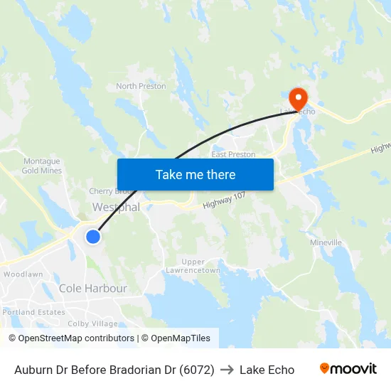 Auburn Dr Before Bradorian Dr (6072) to Lake Echo map