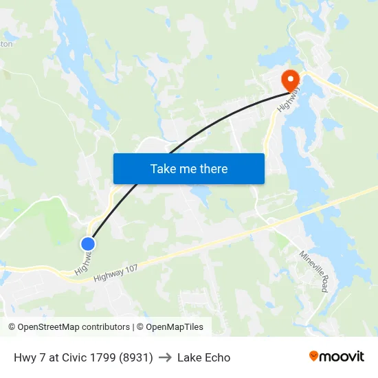 Hwy 7 at Civic 1799 (8931) to Lake Echo map