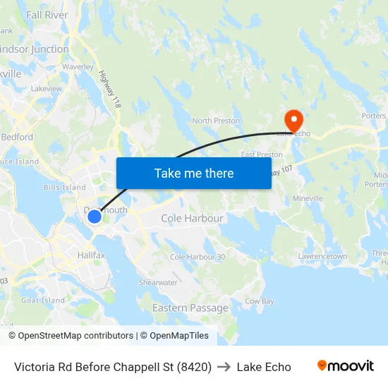 Victoria Rd Before Chappell St (8420) to Lake Echo map
