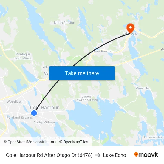 Cole Harbour Rd After Otago Dr (6478) to Lake Echo map