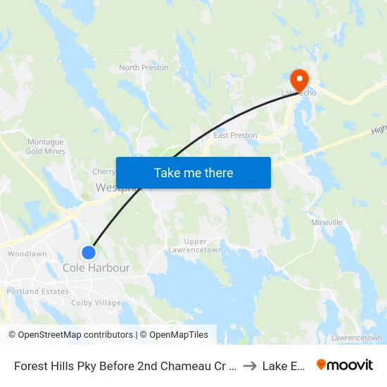 Forest Hills Pky Before 2nd Chameau Cr (6666) to Lake Echo map
