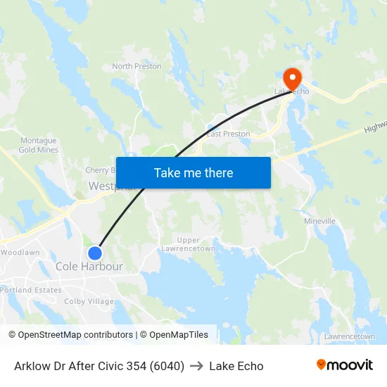 Arklow Dr After Civic 354 (6040) to Lake Echo map