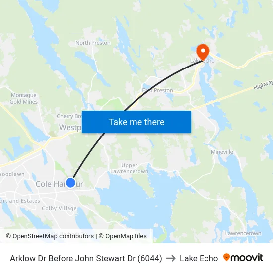 Arklow Dr Before John Stewart Dr (6044) to Lake Echo map