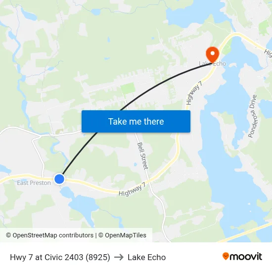 Hwy 7 at Civic 2403 (8925) to Lake Echo map
