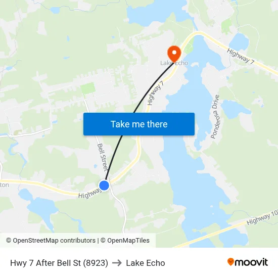 Hwy 7 After Bell St (8923) to Lake Echo map