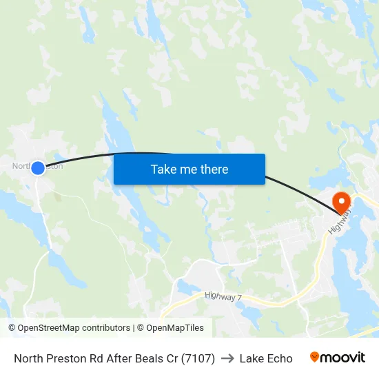 North Preston Rd After Beals Cr (7107) to Lake Echo map