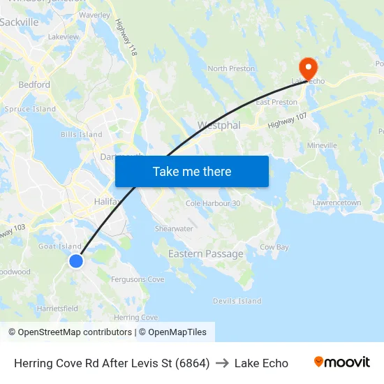 Herring Cove Rd After Levis St (6864) to Lake Echo map