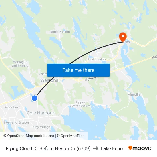 Flying Cloud Dr Before Nestor Cr (6709) to Lake Echo map