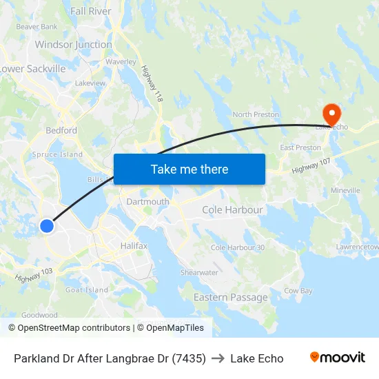 Parkland Dr After Langbrae Dr (7435) to Lake Echo map