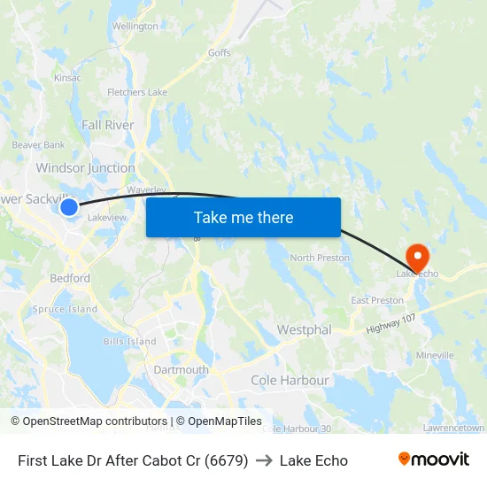 First Lake Dr After Cabot Cr (6679) to Lake Echo map