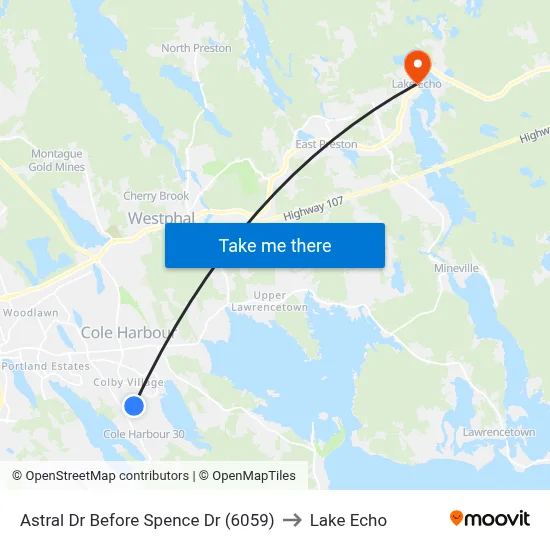 Astral Dr Before Spence Dr (6059) to Lake Echo map