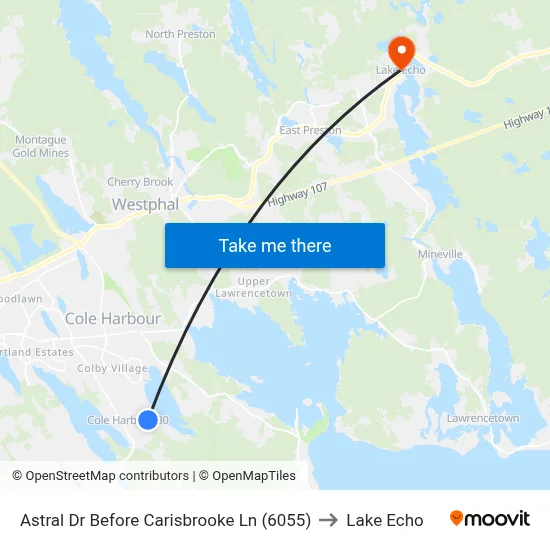 Astral Dr Before Carisbrooke Ln (6055) to Lake Echo map