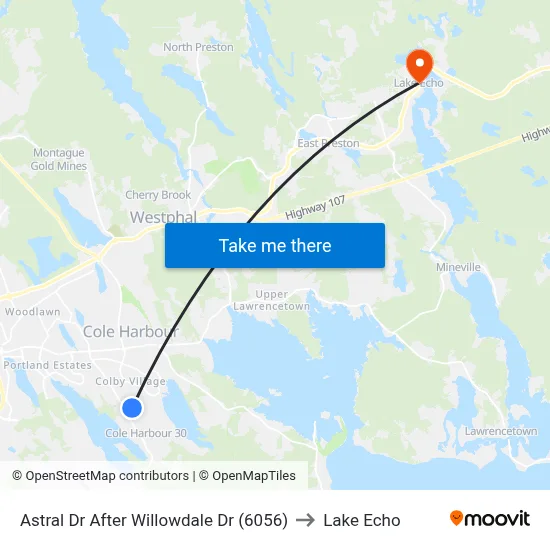 Astral Dr After Willowdale Dr (6056) to Lake Echo map