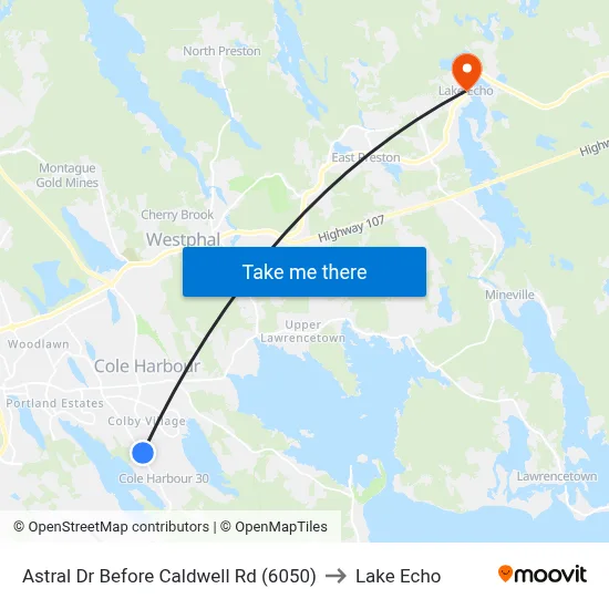 Astral Dr Before Caldwell Rd (6050) to Lake Echo map