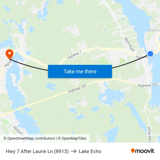 Hwy 7 After Laurie Ln (8913) to Lake Echo map