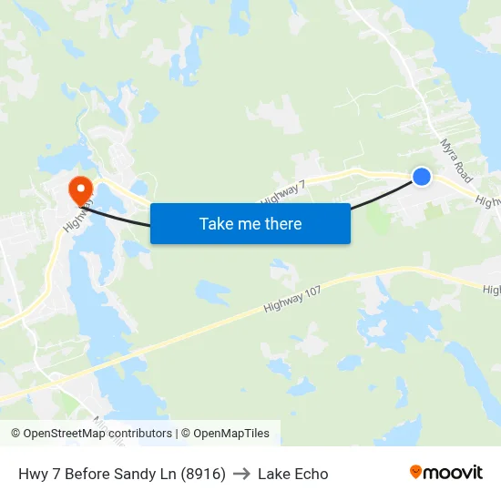 Hwy 7 Before Sandy Ln (8916) to Lake Echo map