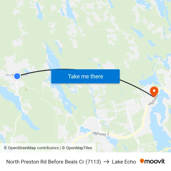 North Preston Rd Before Beals Cr (7113) to Lake Echo map