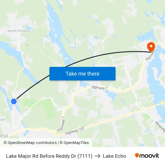 Lake Major Rd Before Reddy Dr (7111) to Lake Echo map