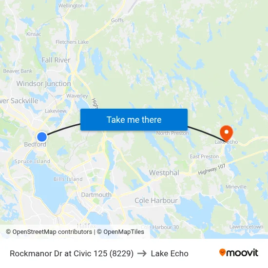 Rockmanor Dr at Civic 125 (8229) to Lake Echo map