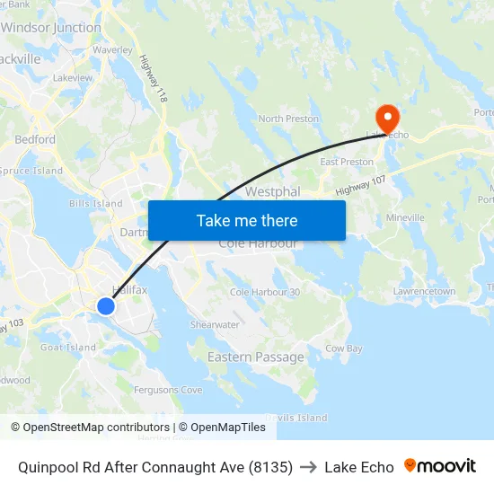 Quinpool Rd After Connaught Ave (8135) to Lake Echo map
