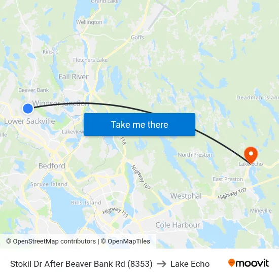Stokil Dr After Beaver Bank Rd (8353) to Lake Echo map