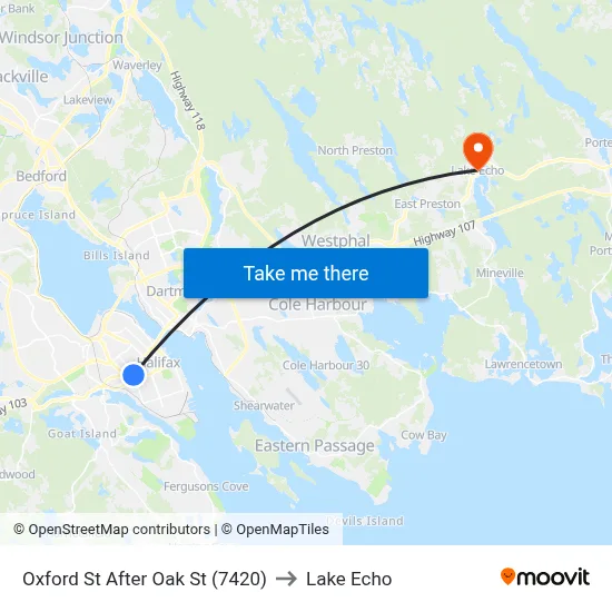Oxford St After Oak St (7420) to Lake Echo map