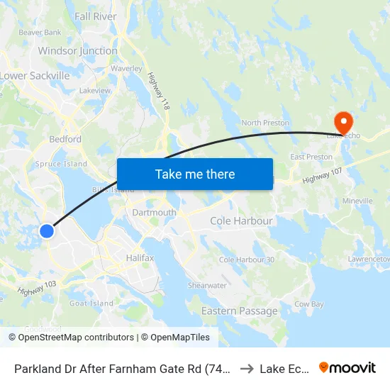 Parkland Dr After Farnham Gate Rd (7428) to Lake Echo map