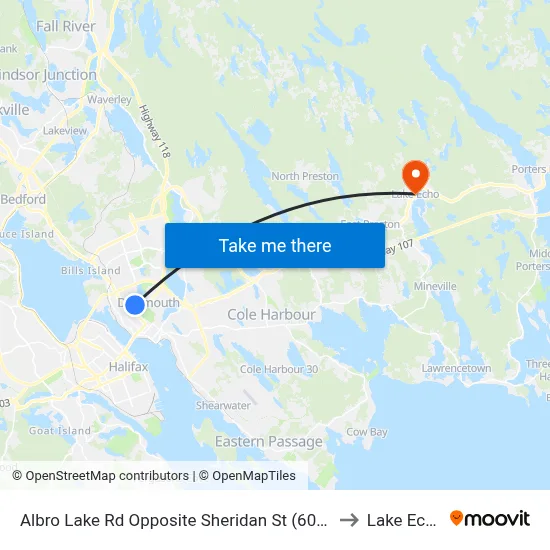 Albro Lake Rd Opposite Sheridan St (6024) to Lake Echo map
