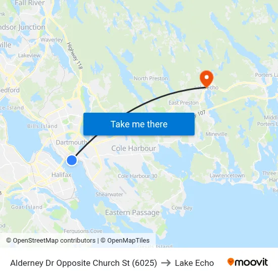 Alderney Dr Opposite Church St (6025) to Lake Echo map