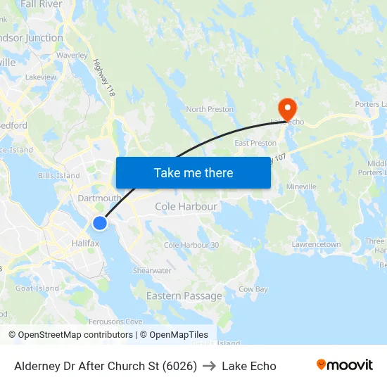Alderney Dr After Church St (6026) to Lake Echo map