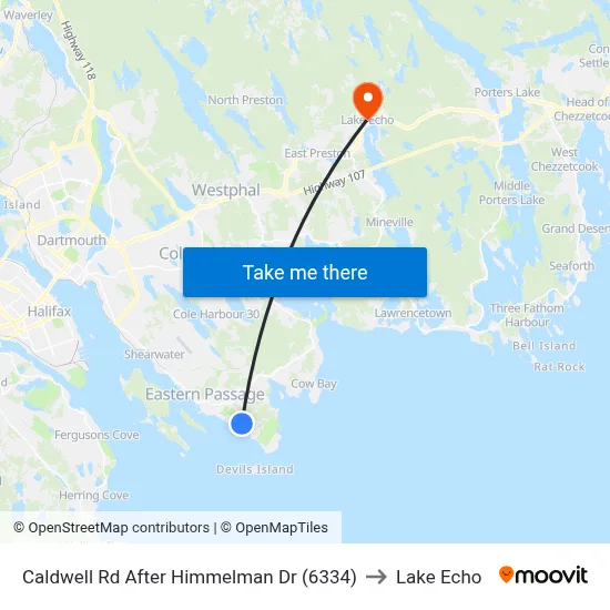 Caldwell Rd After Himmelman Dr (6334) to Lake Echo map