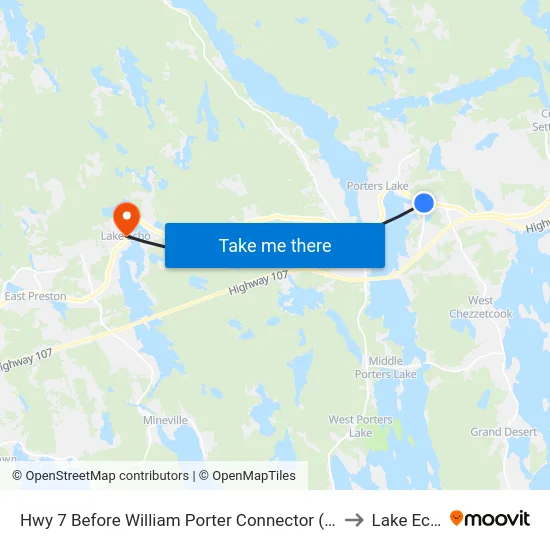 Hwy 7 Before William Porter Connector (9078) to Lake Echo map