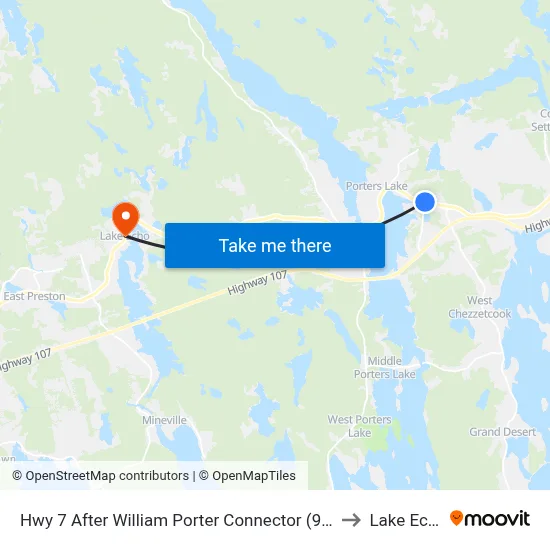 Hwy 7 After William Porter Connector (9079) to Lake Echo map