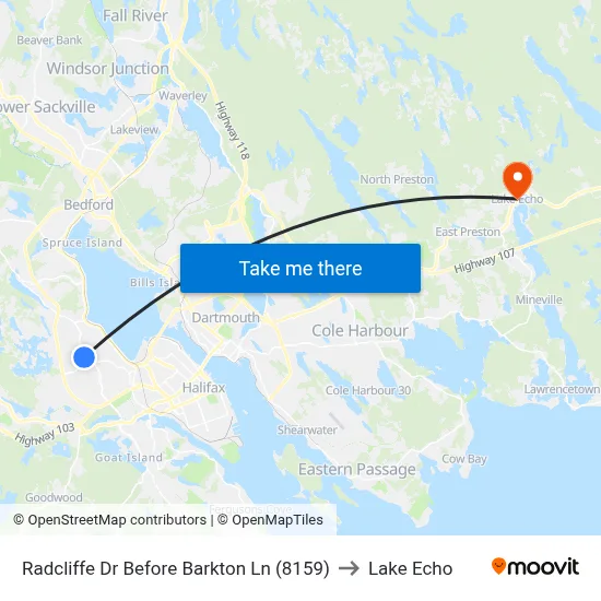 Radcliffe Dr Before Barkton Ln (8159) to Lake Echo map