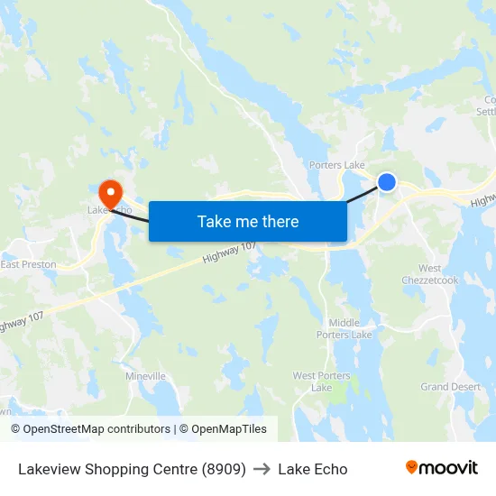 Lakeview Shopping Centre (8909) to Lake Echo map