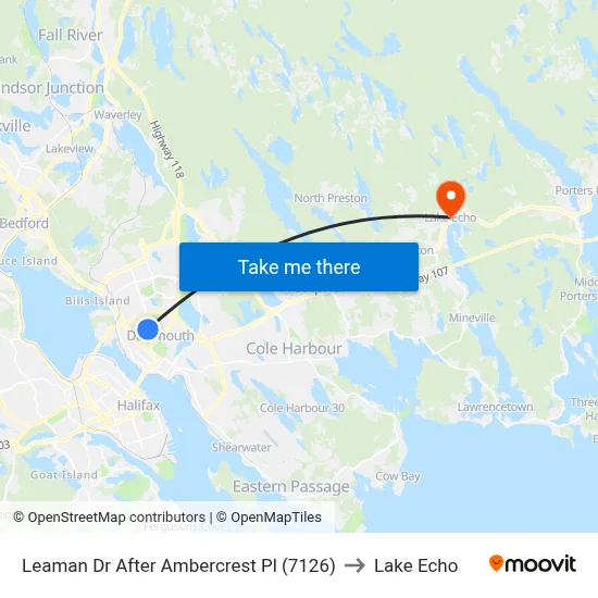 Leaman Dr After Ambercrest Pl (7126) to Lake Echo map