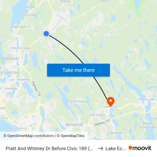 Pratt And Whitney Dr Before Civic 189 (8699) to Lake Echo map