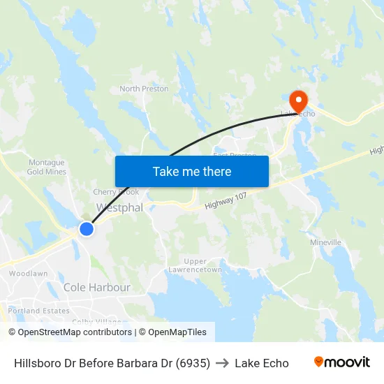 Hillsboro Dr Before Barbara Dr (6935) to Lake Echo map